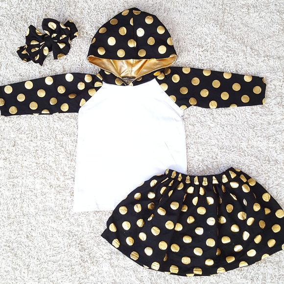 G&G Other - Toddler Girl Black and Gold Girls Hoodie Set 2/3t